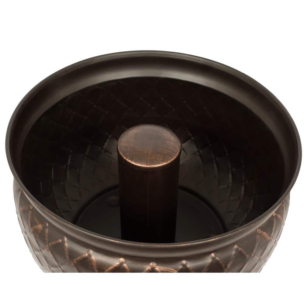 Brown Steel Water Hose Pot with Copper Accents