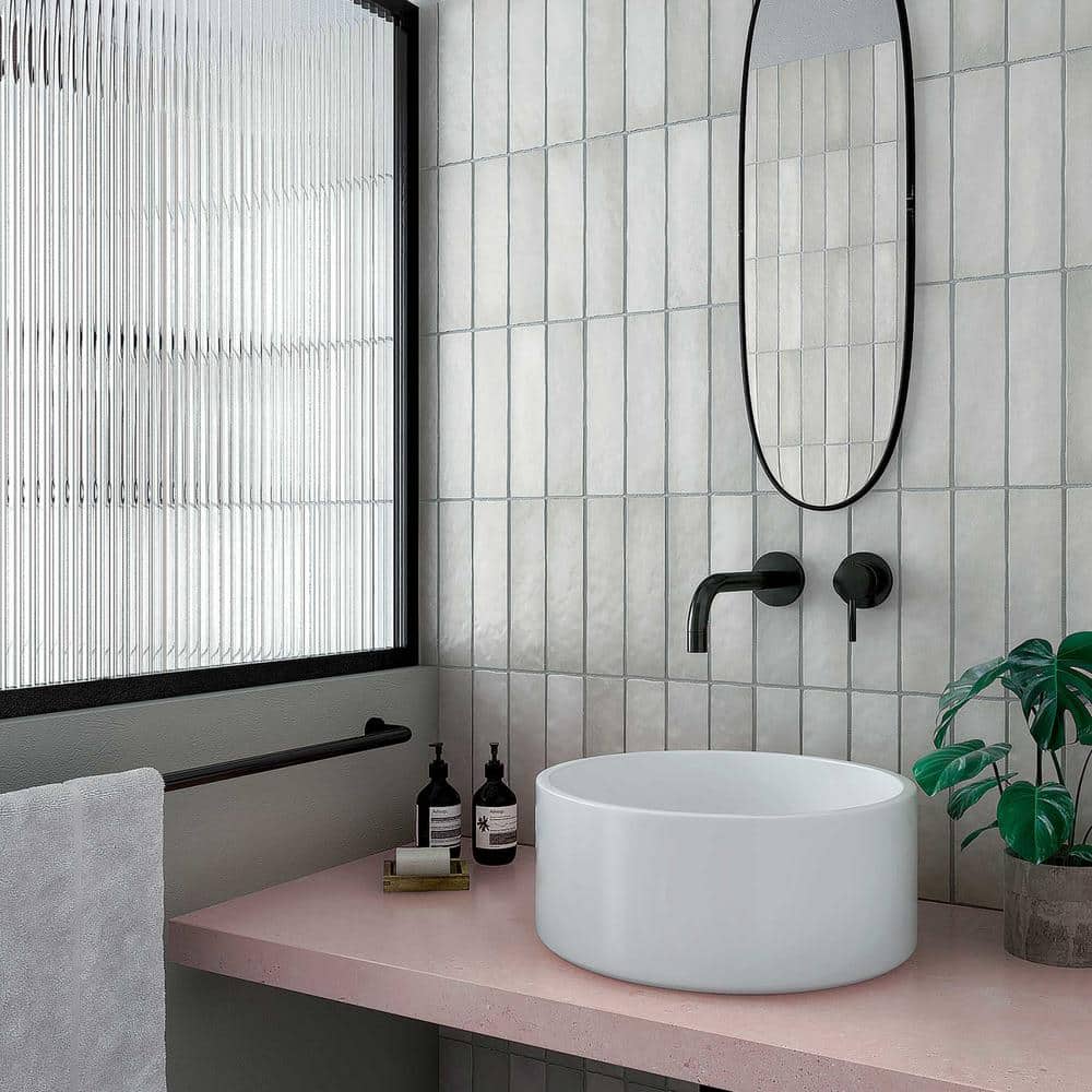 Makoto 2.5" x 10" Matte Gray Ceramic Wall Tile
