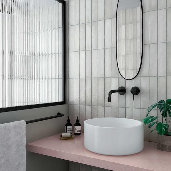 Makoto Rectangle 2 in. x 10 in. Matte Kumo Grey Ceramic Wall Tile (5.38 sq. ft./Case)