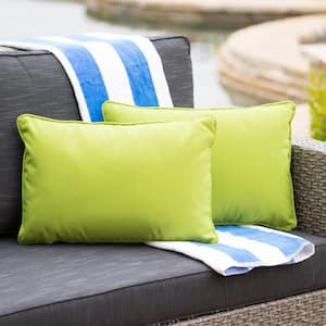 Amaris Green Lumbar Outdoor Throw Pillow (2-Pack)