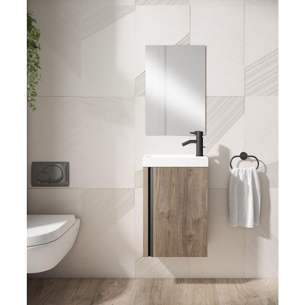 LUCENA BATH Lagos 16 in. W x 8. in D. x 22 in. H Bath Vanity in Niagara with White Acrylic Top