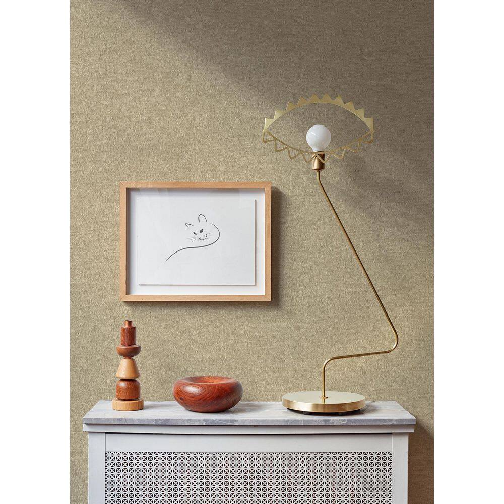 Dale Gold and Brown Textured Non-Woven Wallpaper