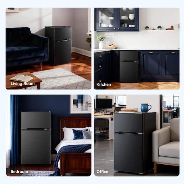 SIMZLIFE 20 in. 3.2 cu. ft. Mini Refrigerator in Silver with