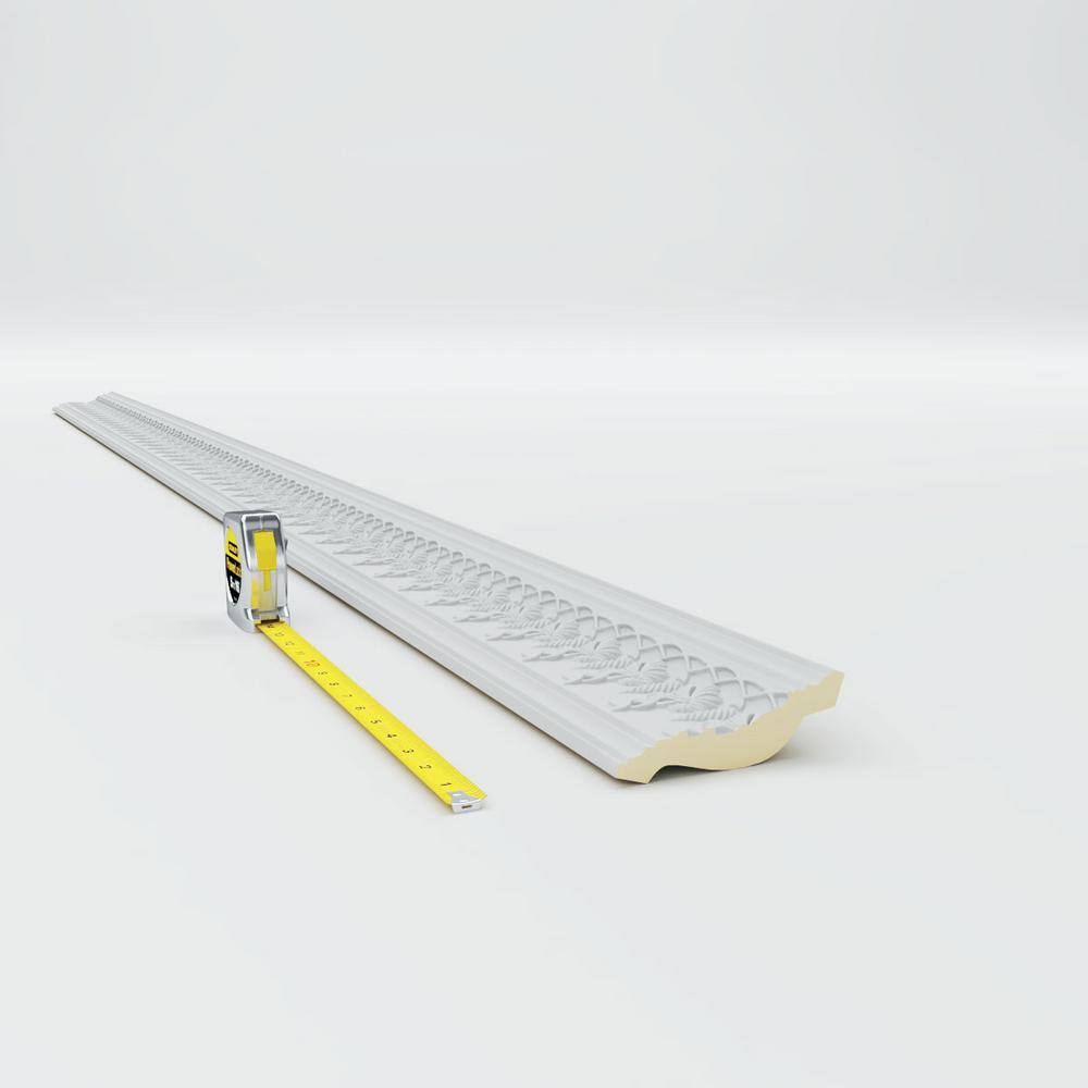 Primed White Geometric Polyurethane Crown Moulding Sample