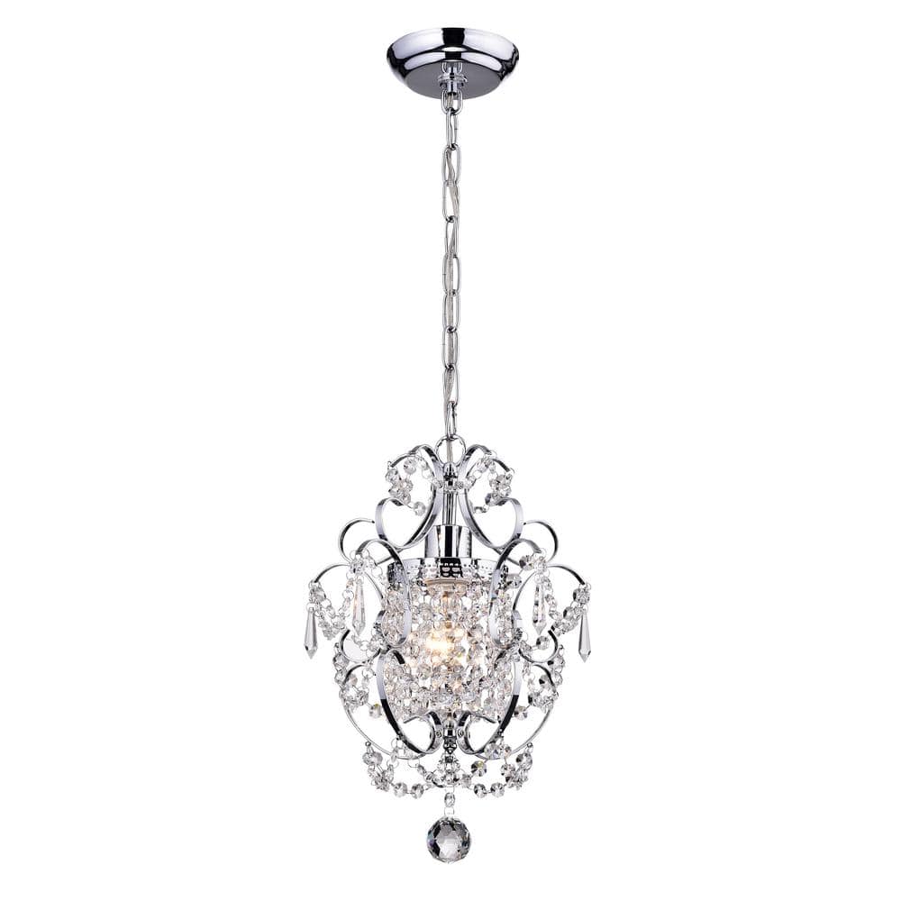 Amorette Chrome Mini Chandelier with Crystal Accents