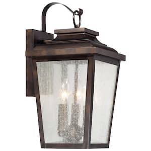 Irvington Manor 3-Light Chelsea Bronze Outdoor Wall Lantern Sconce