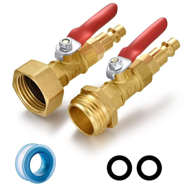 Brass Winterize Blowout Adapter with 0.25 in. Quick Connect Plug and 0.75 in. Garden Water Hose Threading