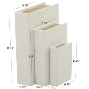 Rectangle Linen Faux Book Box (Set of 3)