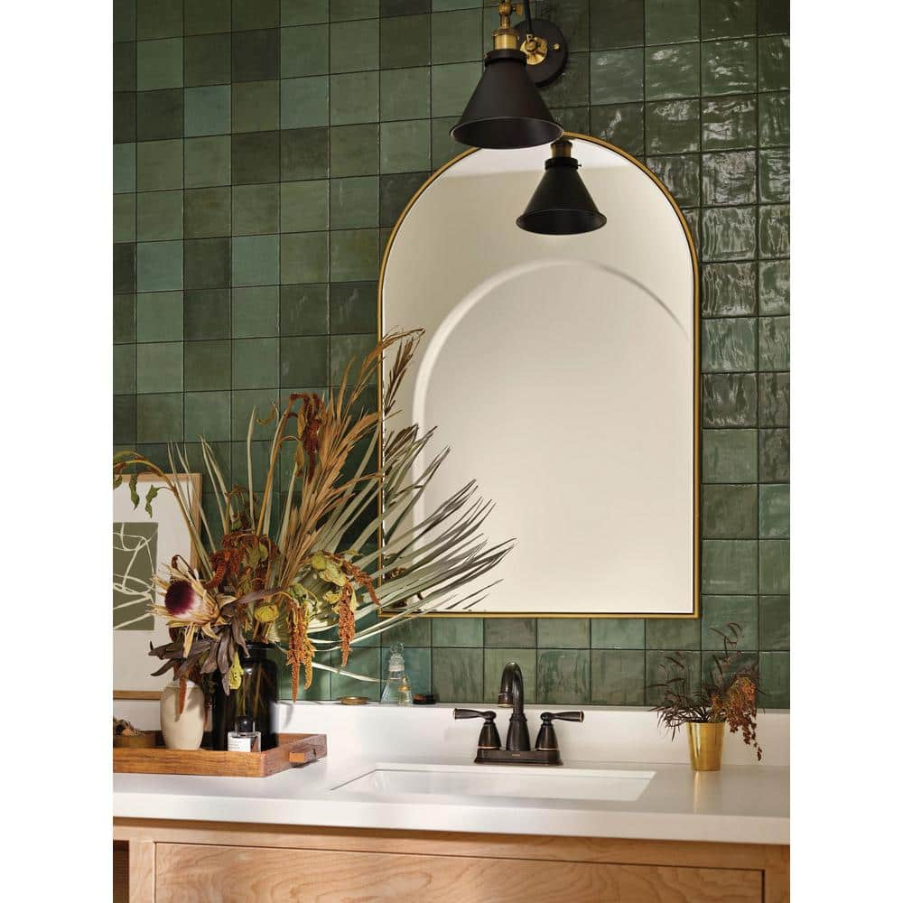 Mediterranean Bronze Two-Handle High Arc Bathroom Faucet