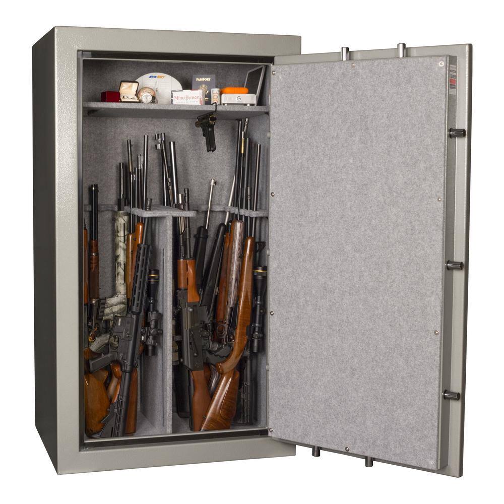 Gray Fireproof 30-Gun Safe with Mechanical Dial Lock