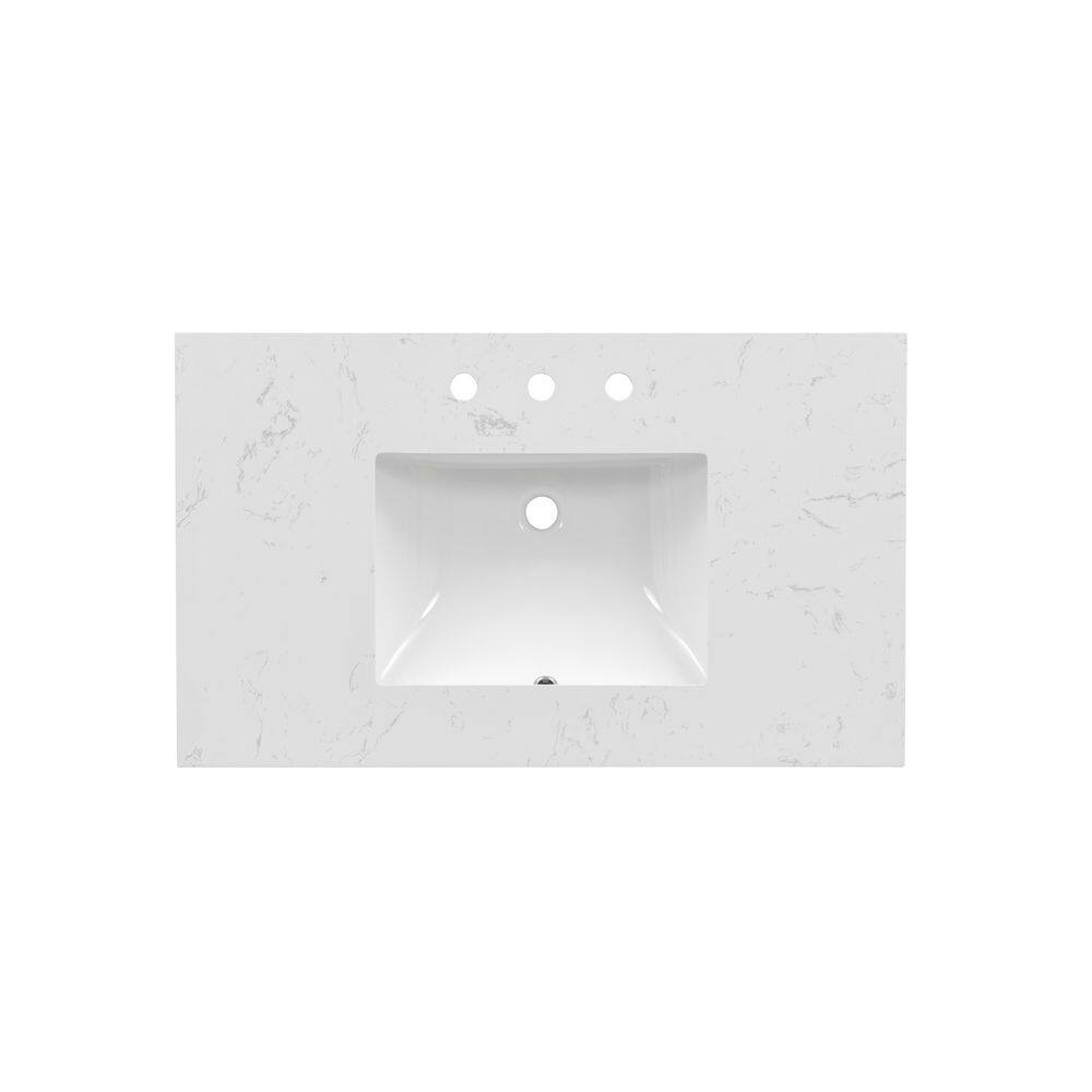 37 in. Undermount Bathroom Sink White Engineered Stone price history on PriceWatchPro