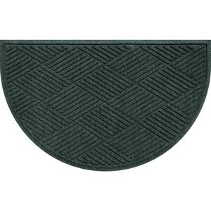 Waterhog Indoor/Outdoor Leaves Half-Round Doormat, 24 x 39 - Bordeaux