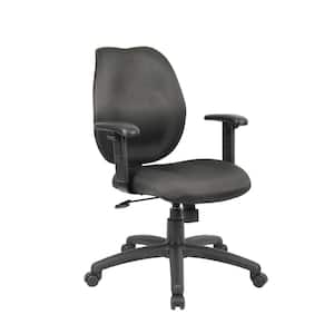 Black Task Chair with Adjustable Arms