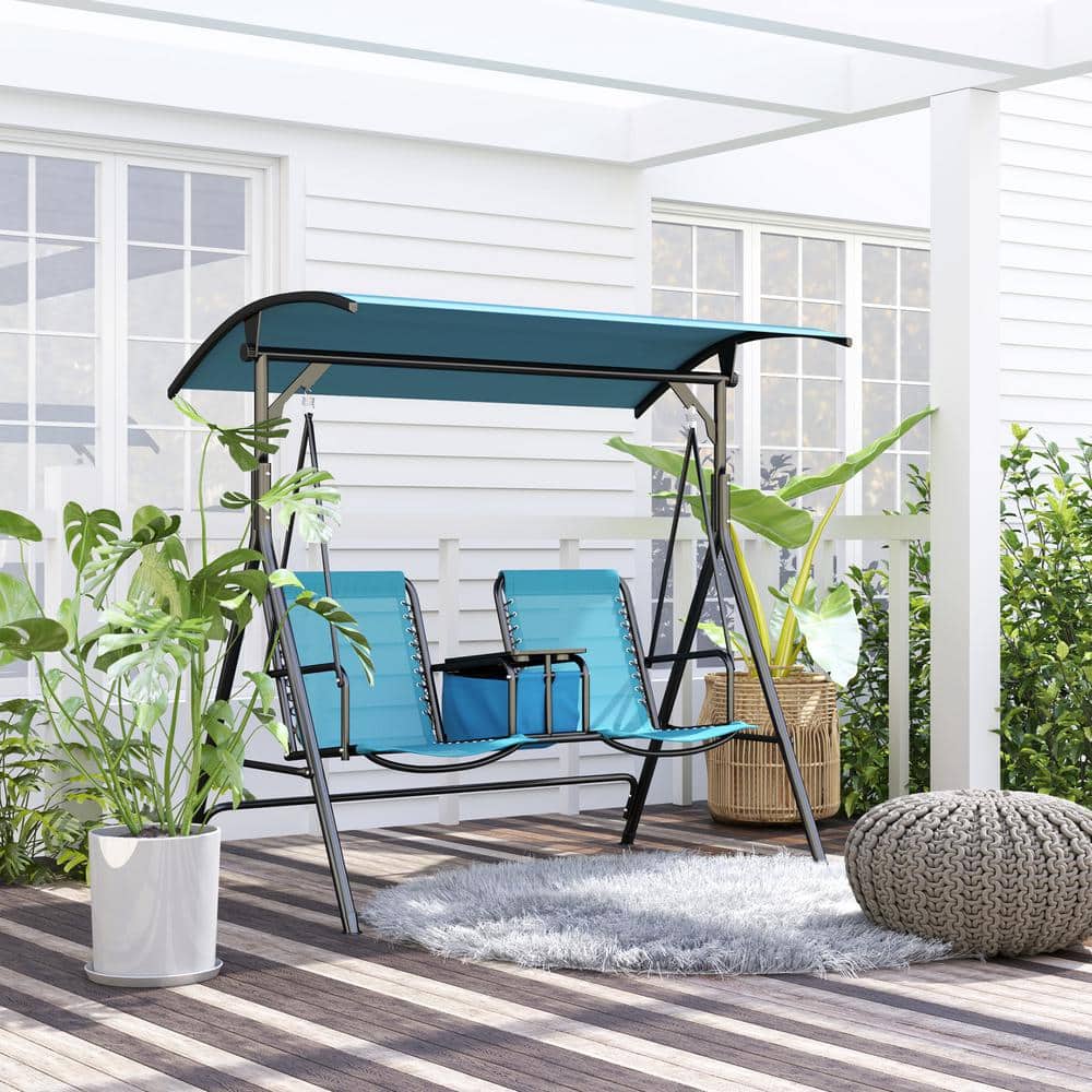 Outsunny Patio Swing Chairs Outsunny 2-Person Patio Swing Canopy