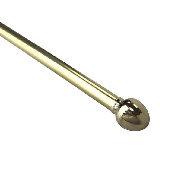 48 in. - 84 in. Adjustable Single Curtain Rod 5/8 in. Dia. in Soft Gold with Acorn finials 2-Pack