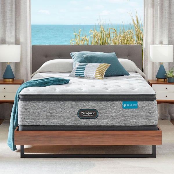 Beautyrest Carbon Series Medium Pillow Top 15.75 in. Mattress Low Profile Foundation Set