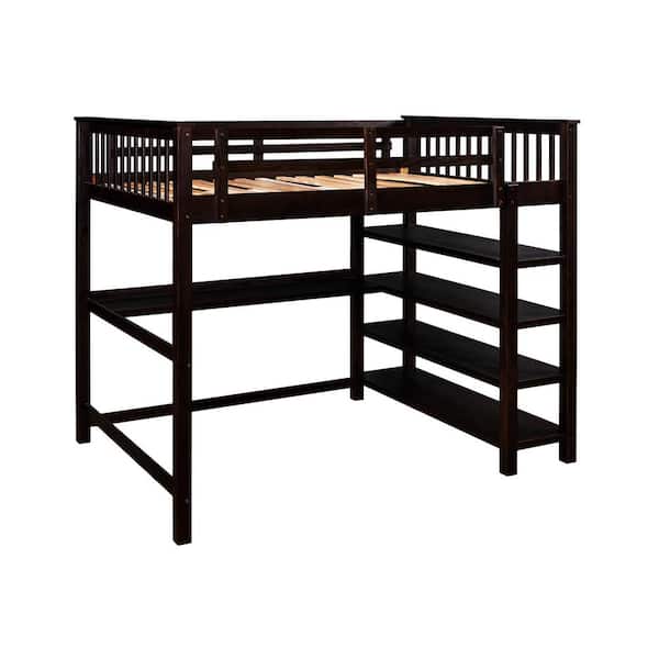 full size loft bed with storage underneath