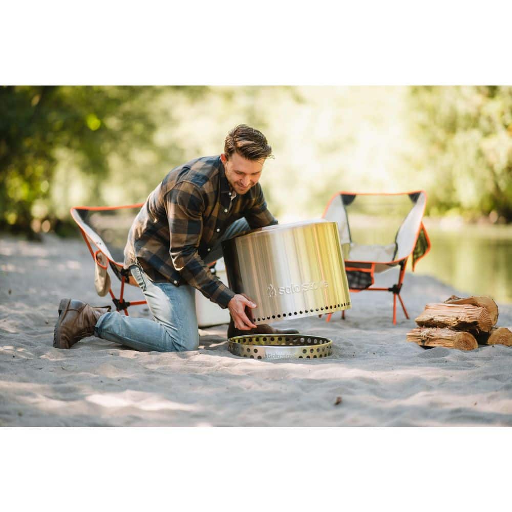 Silver Stainless Steel Smokeless Wood Burning Fire Pit