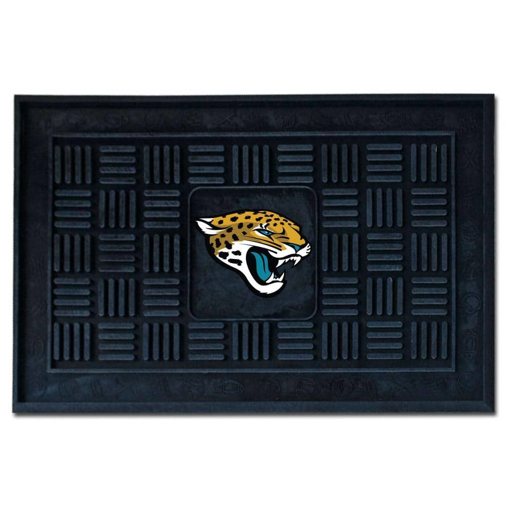 FANMATS NFL Jacksonville Jaguars Black 19 in. x 30 in. Vinyl Outdoor