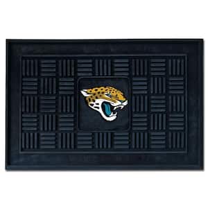 NFL Jacksonville Jaguars Black 19 in. x 30 in. Vinyl Outdoor Door Mat