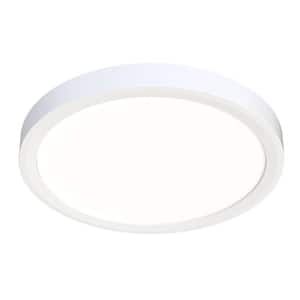 Slimform 7 in. White Integrated LED Flush Mount for J-Box Installation with Switchable Color Temperatures