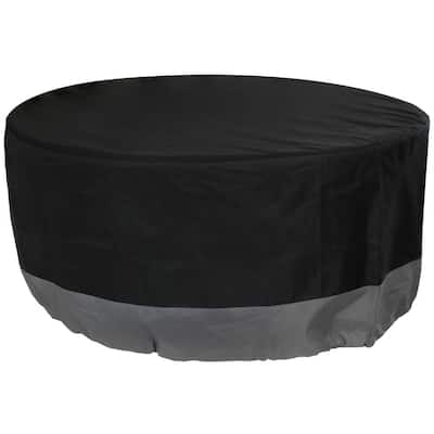 30 in. Gray/Black Round 2-Tone Outdoor Fire Pit Cover
