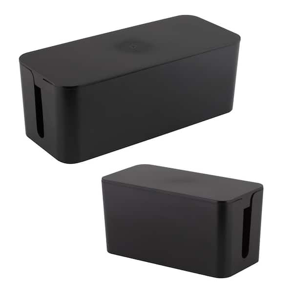 SIMPLIFY Cable Organizer 5-Qt. Storage Bin in Black (2-Pack)