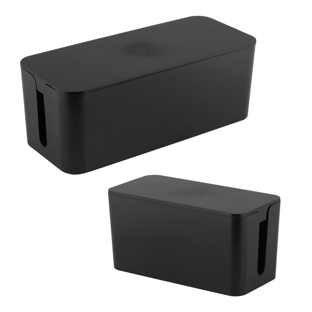 SIMPLIFY Cable Organizer Storage Bin in Black (2-Pack) 21350