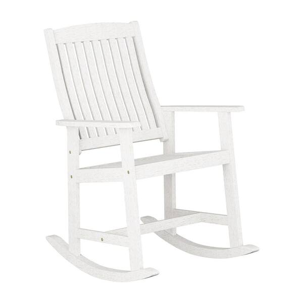 whitewashed rocking chair