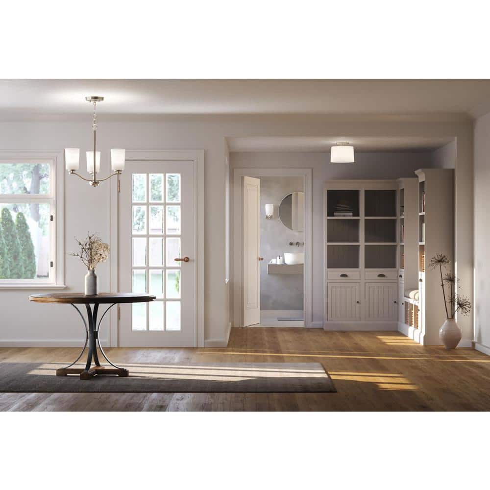 Adley Brushed Nickel and Glass Flush Mount Light