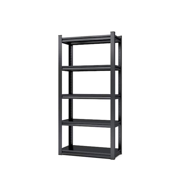 LISSIMO 5- Tier Garage Shelving Heavy Duty Storage Shelves for Garage Storage Rack Adjustable, Black