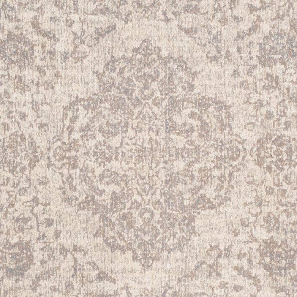 Classic Vintage Gray and Beige Rectangular Cotton Area Rug 6' x 9'