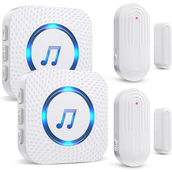 Vrbgify Door Chime Plug-In Open Contact Sensor Alarm for Business with 600 ft. Range, 55 Chimes 5 Adjustable Volume