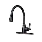 Canton Single-Handle Pull-Down Sprayer Kitchen Faucet in Tuscan Bronze