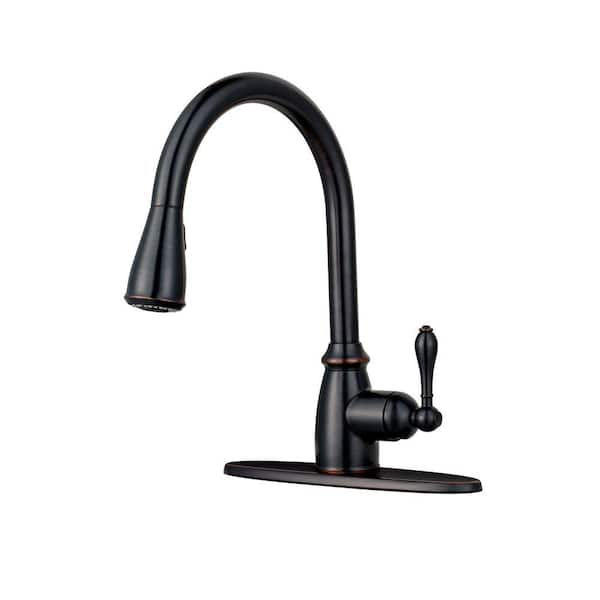 Pfister Canton Single-Handle Pull-Down Sprayer Kitchen Faucet in Tuscan Bronze