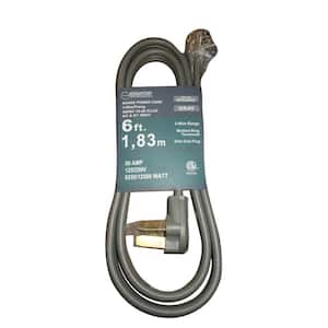 Power Cord for Cooking Range 250-Volt 30 Amp 3-Wire with Side Grip Plug 6 ft. Grey