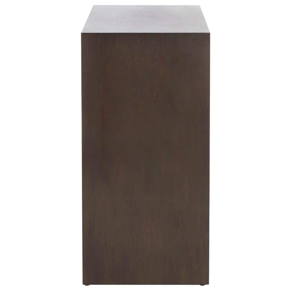 Munson Dark Oak Wood Console Table with Shelves