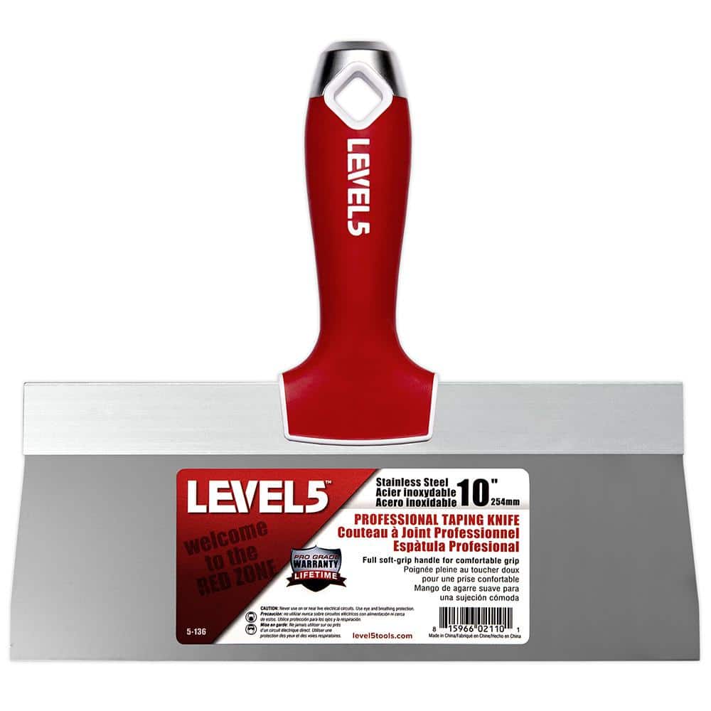10 in. Stainless Steel Taping Knife with Soft Grip