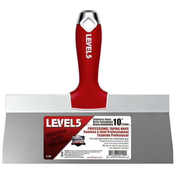 Level 5 10 in. Stainless Steel Taping Knife with Soft Grip 5-136 - The ...