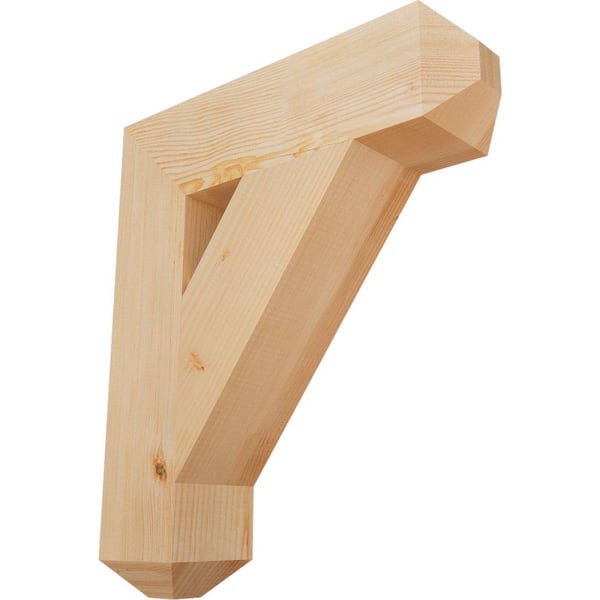 Ekena Millwork 5.5 in. x 28 in. x 24 in. Douglas Fir Traditional Craftsman Smooth Bracket