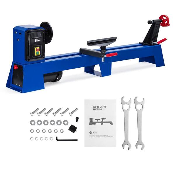 14" x 40" 400W Powerful Benchtop Wood Lathe with Faceplate,Rod Injection Wrenches,Foot Pads