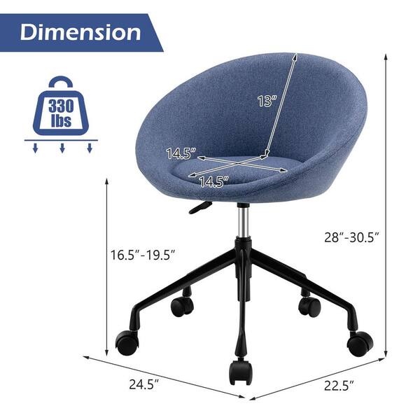 Gymax Set of 2 Swivel Home Office Chair Adjustable Accent Chair