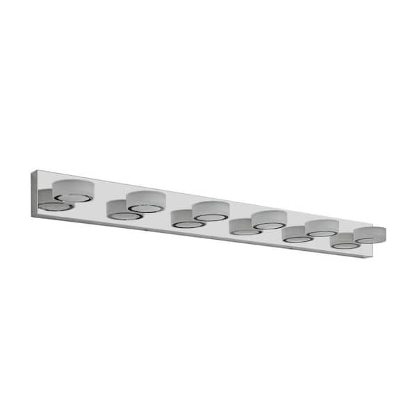 Staykiwi 45 in. 6-Lights Chrome LED Vanity Light Bar for Bathroom Over Mirror
