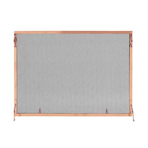 44 in. L Copper 1-Panel Modern Flat Fireplace Screen