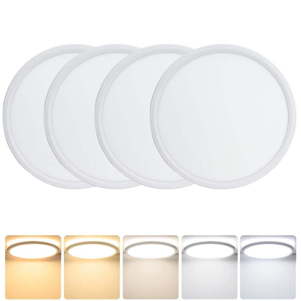 12 in. 28-Watt Low Profile LED Round Ceiling Closet Light Fixture 3600Lumens 3000K-6000K Hallway Stairwell (4-Pack) price history on PriceWatchPro