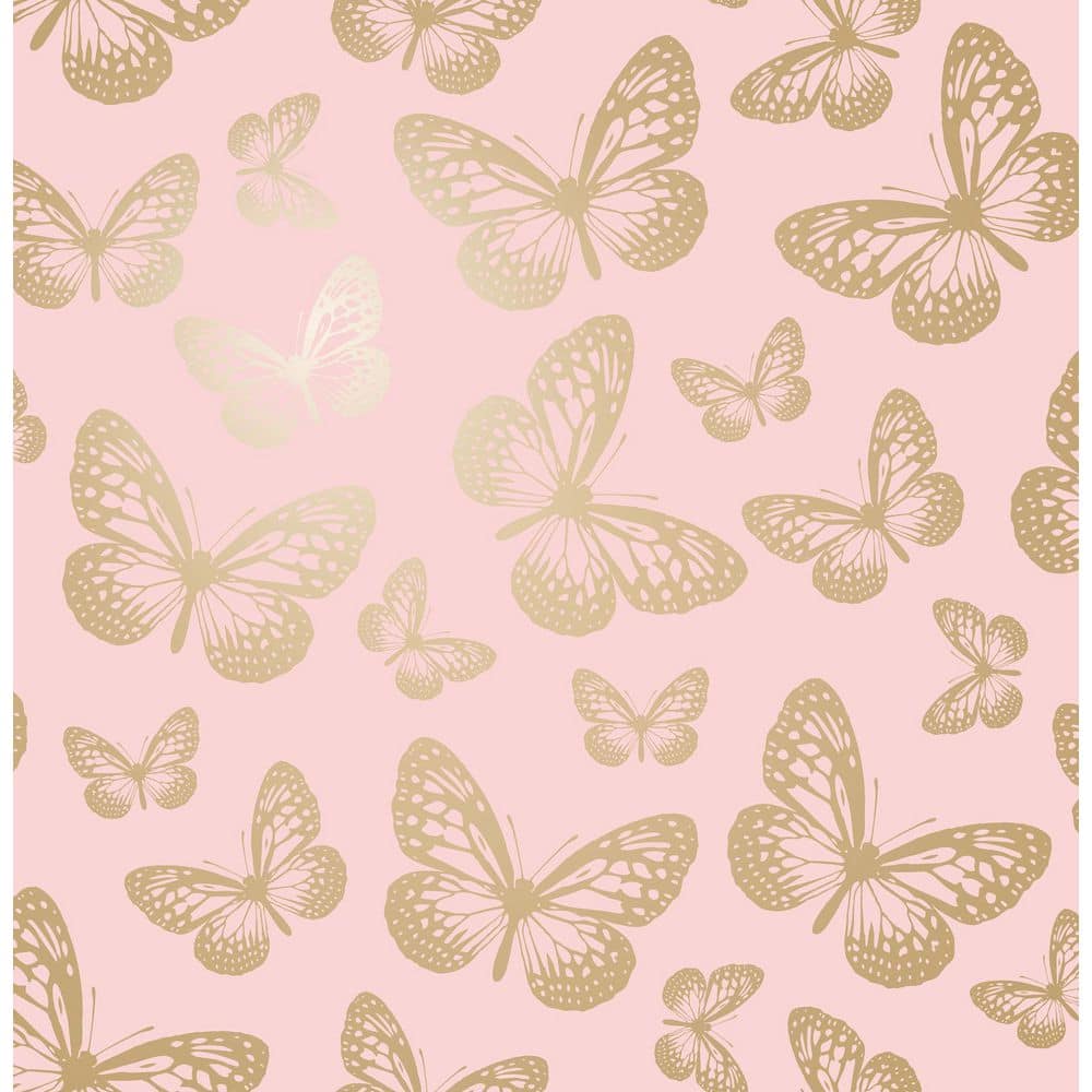 Metallic Butterflies Pink Whimsical Wallpaper price history on PriceWatchPro