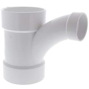 NIBCO 4 in. x 4 in. x 3 in. PVC DWV All Hub Long-Radius Sanitary Tee ...