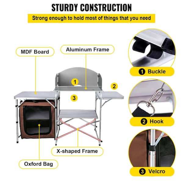 SKYSHALO Outdoor 2-Tier Kitchen with Zippered Bag, Portable SKYSHALO Outdoor 2-Tier Kitchen with Zippered Bag, Portable