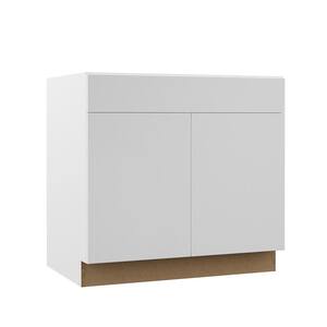 Designer Series Edgeley Assembled 36x34.5x23.75 in. Accessible ADA Sink Base Kitchen Cabinet in White