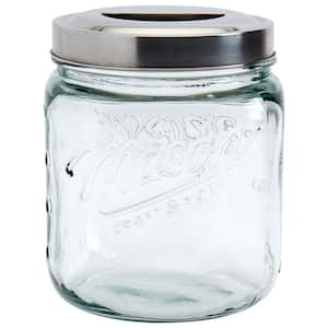 Home Basics 153.6 oz. X-Large Clear Glass Mason Canister Jar HDC64696 - The  Home Depot